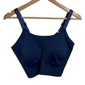 EBY Wire Free Support Bralette Bra LDD Large Navy Blue Removable Pads